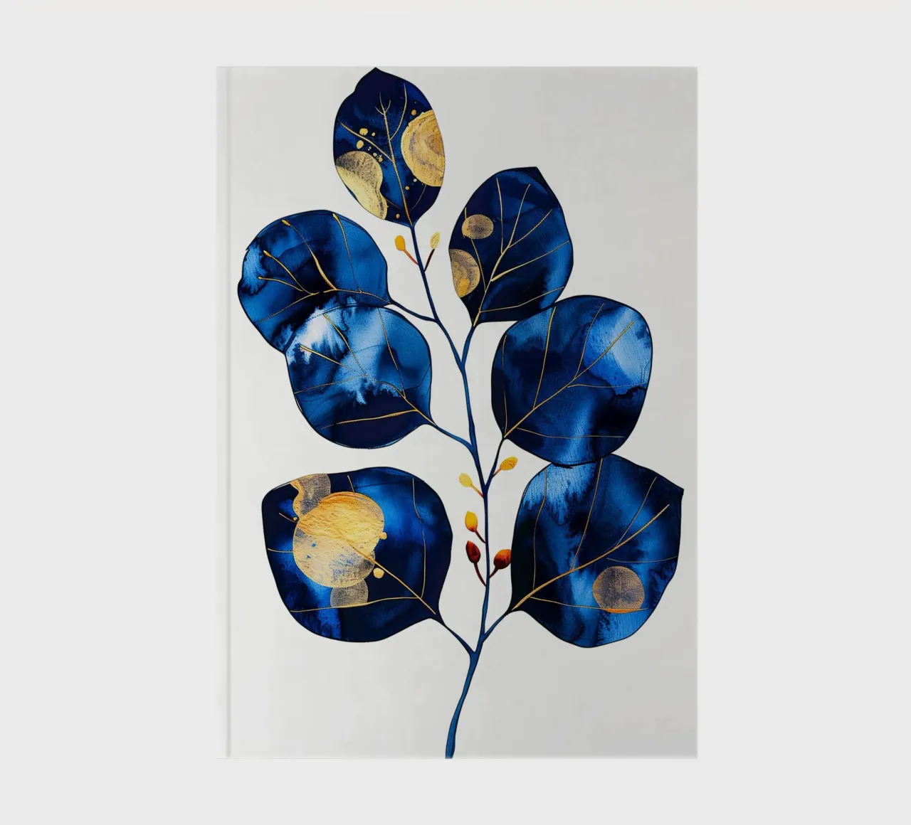 Blue eucalyptus leaves notebook by Justyna Jaszke JBJart