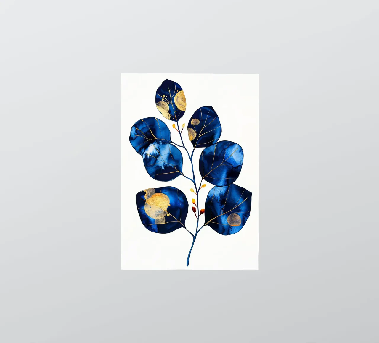 Blue eucalyptus leaves sticker by Justyna Jaszke JBJart