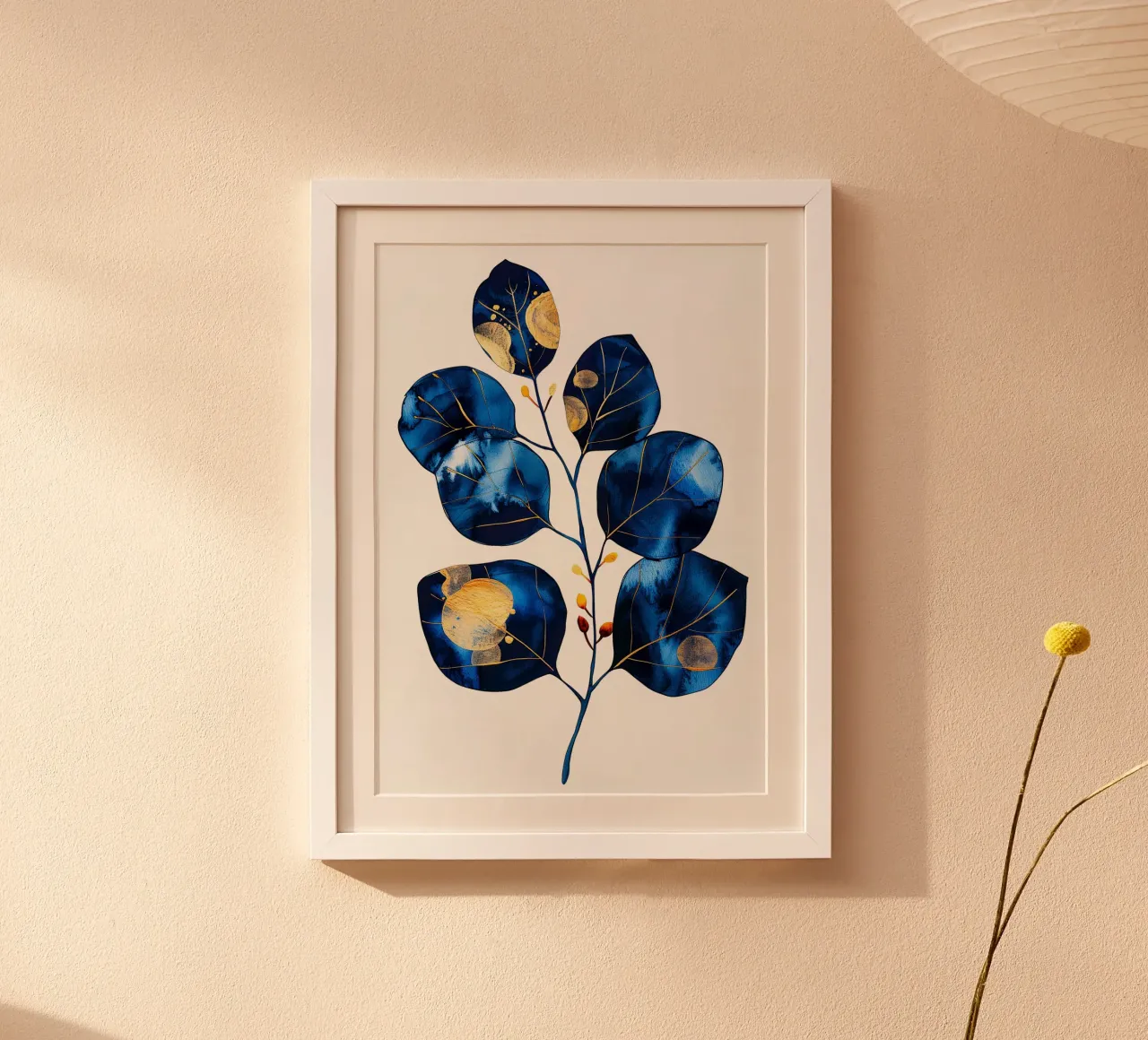 Blue eucalyptus leaves hahnemühle by Justyna Jaszke JBJart
