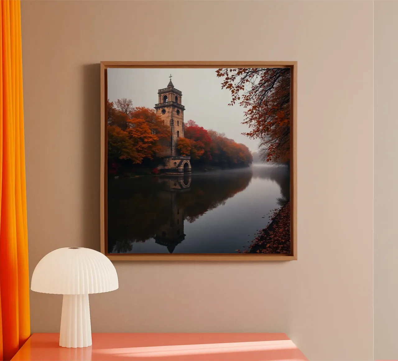 Etherisch landschap canvas met Baklijst van PhotoVibe Decor