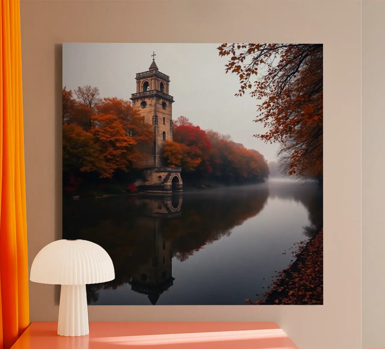 Etherisch landschap canvas met Baklijst van PhotoVibe Decor