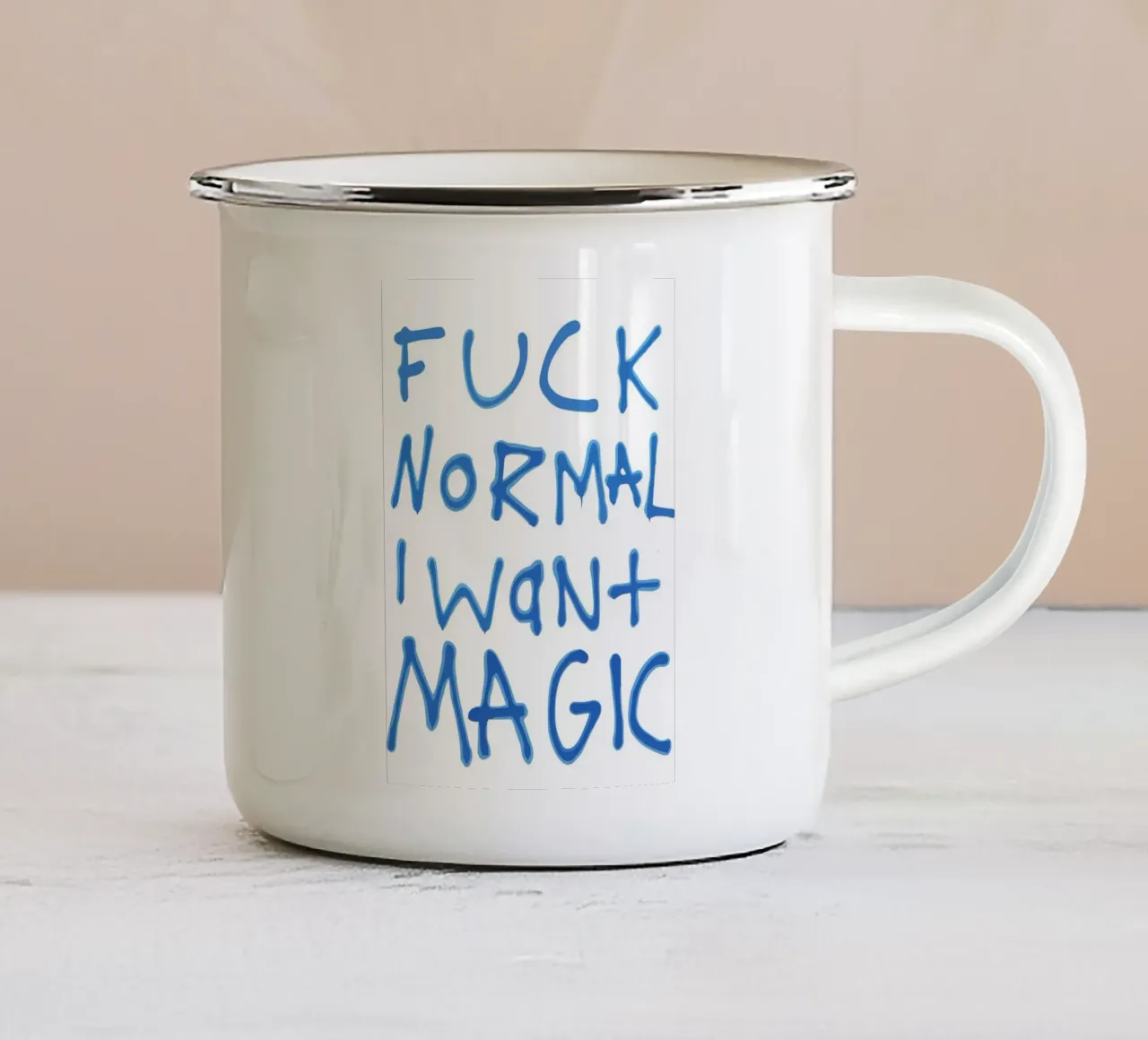 Anti-Normal Mantra tazza in smalto da ramosashop