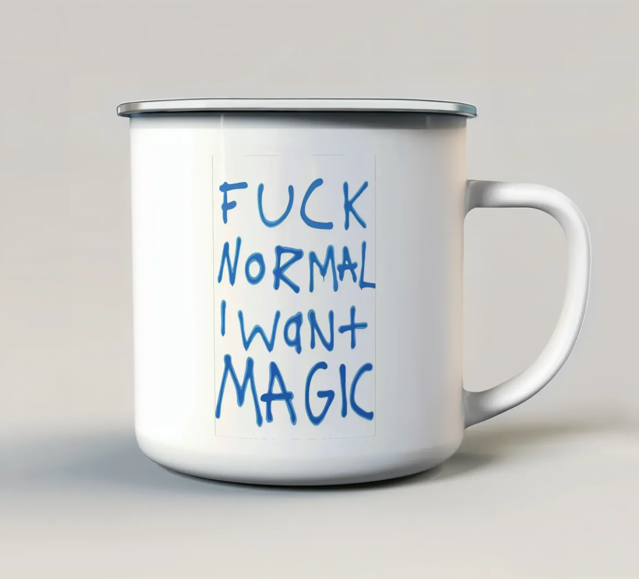 Anti-Normal Mantra tazza in smalto da ramosashop