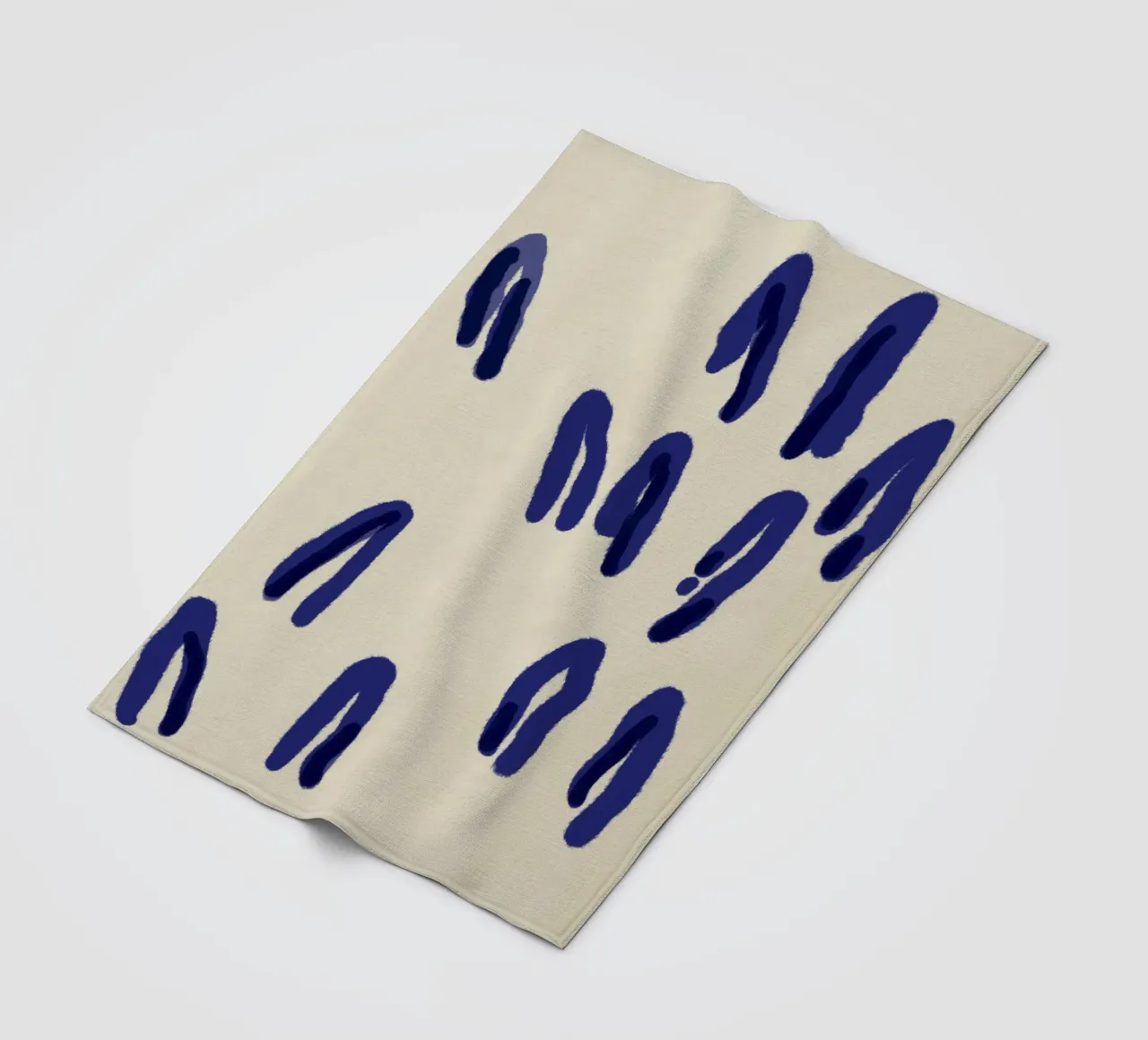 Astratto a inchiostro blu coperta in pile da Little Dean