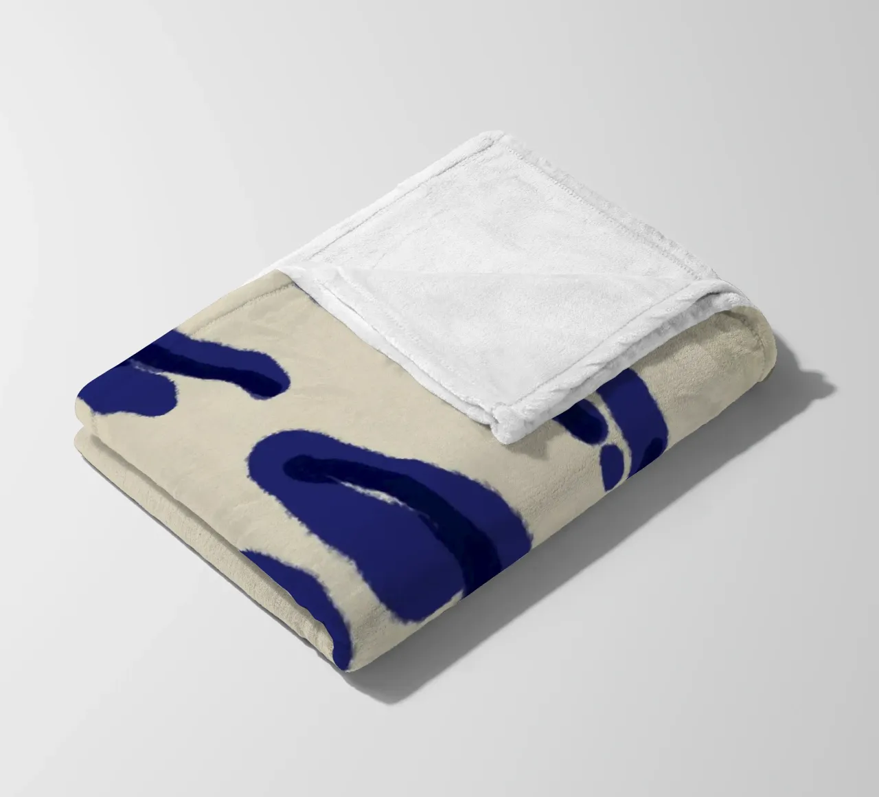Astratto a inchiostro blu coperta in pile da Little Dean