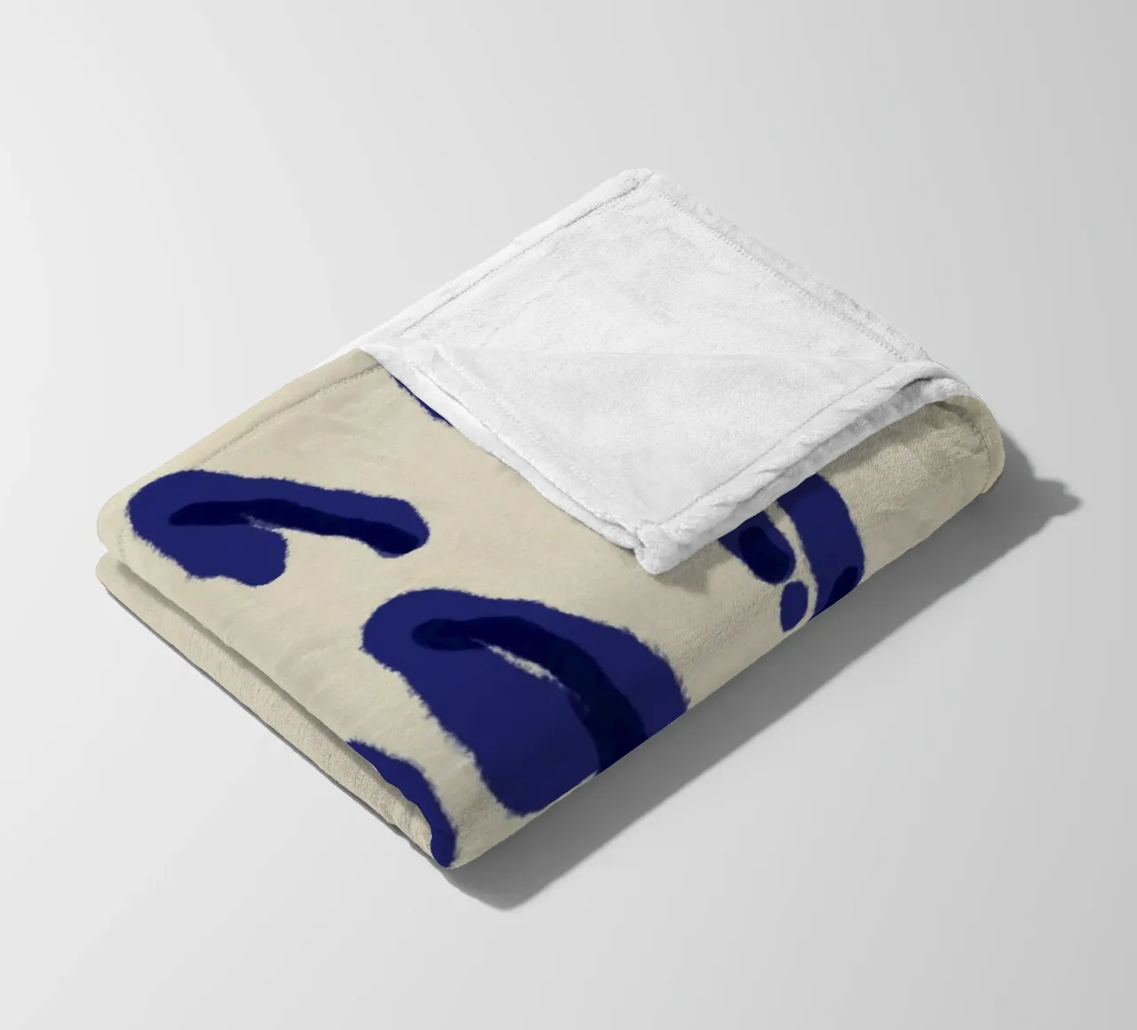 Astratto a inchiostro blu coperta in pile da Little Dean