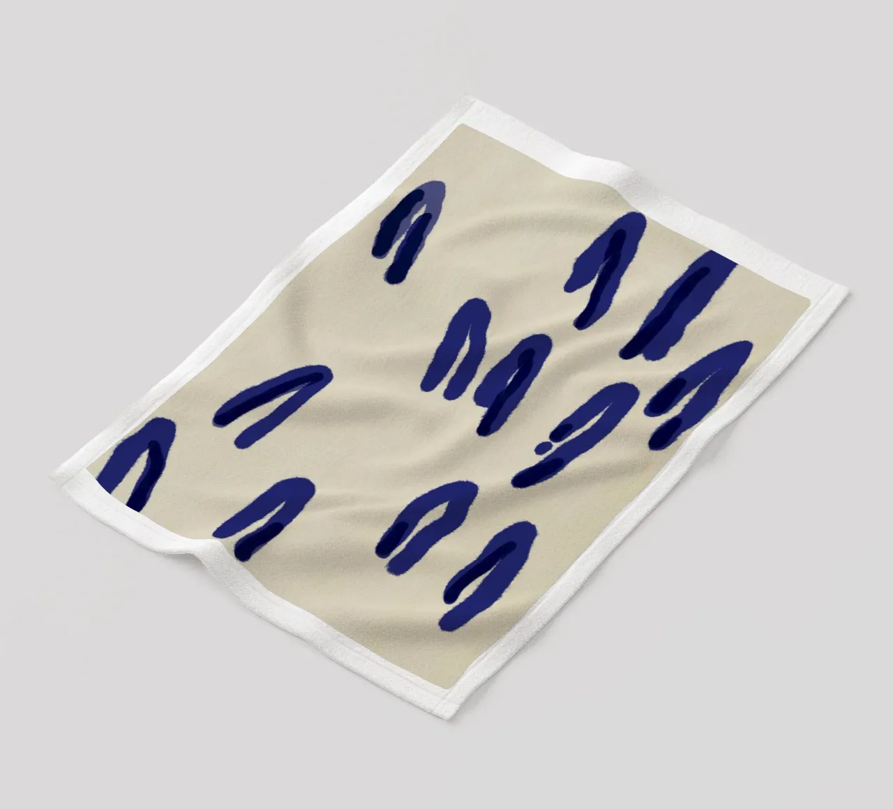 Astratto a inchiostro blu coperta in pile da Little Dean