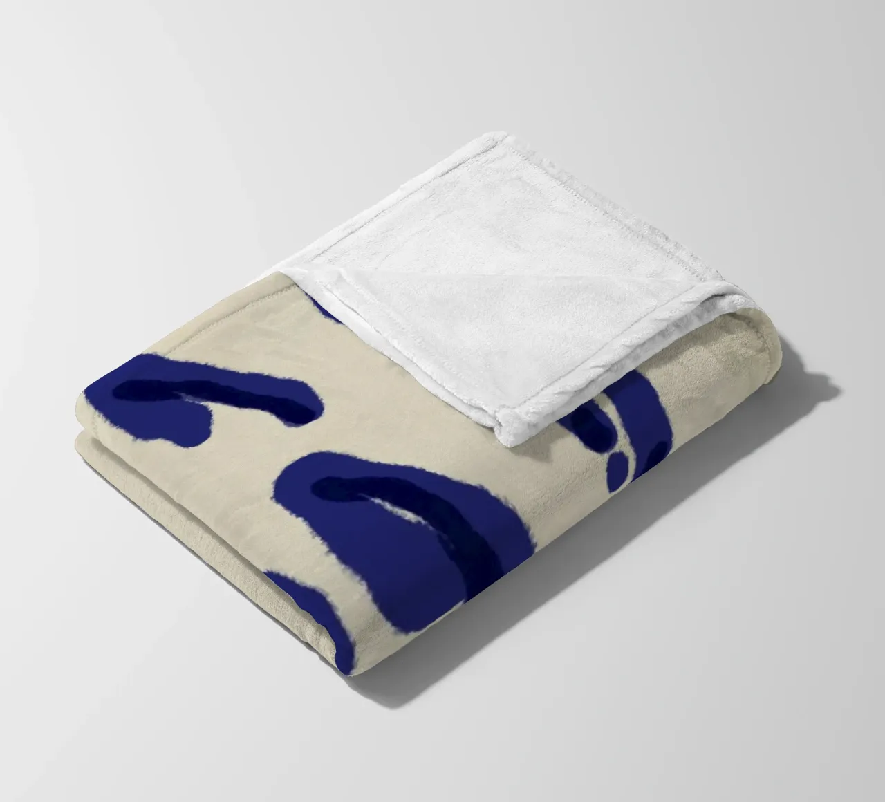 Astratto a inchiostro blu coperta in pile da Little Dean