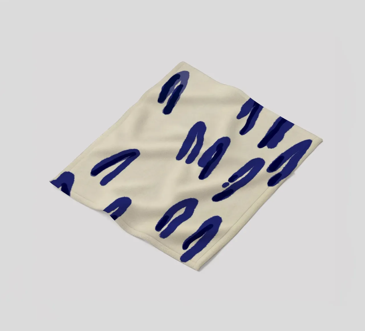 Astratto a inchiostro blu coperta in pile da Little Dean