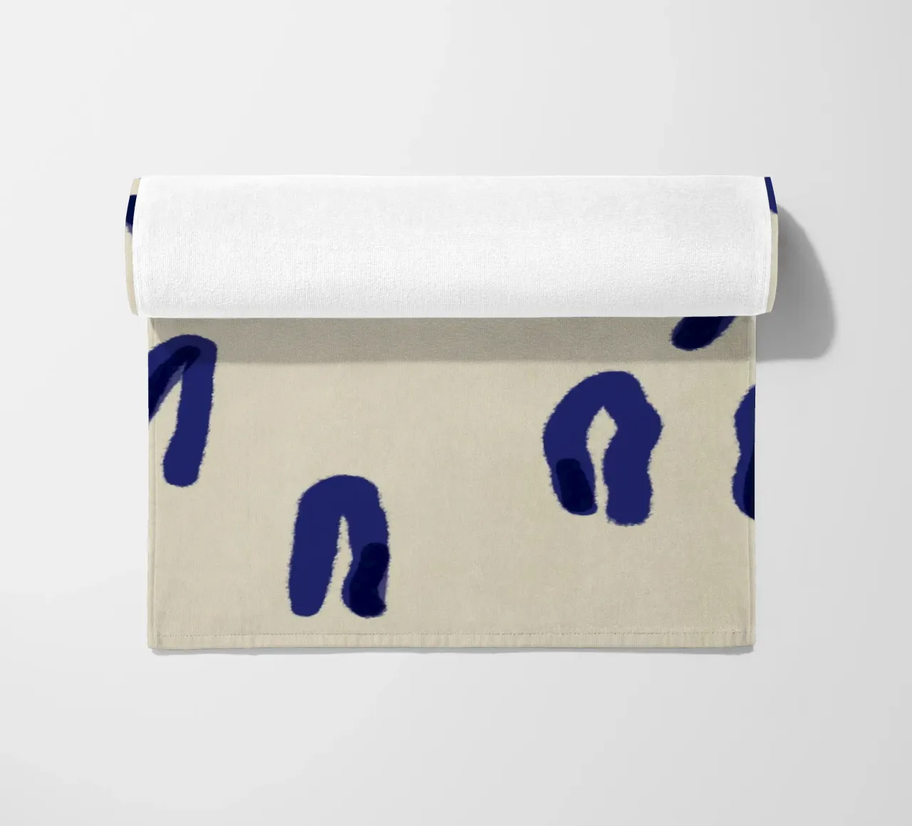 Blue ink abstract beach towel by Little Dean