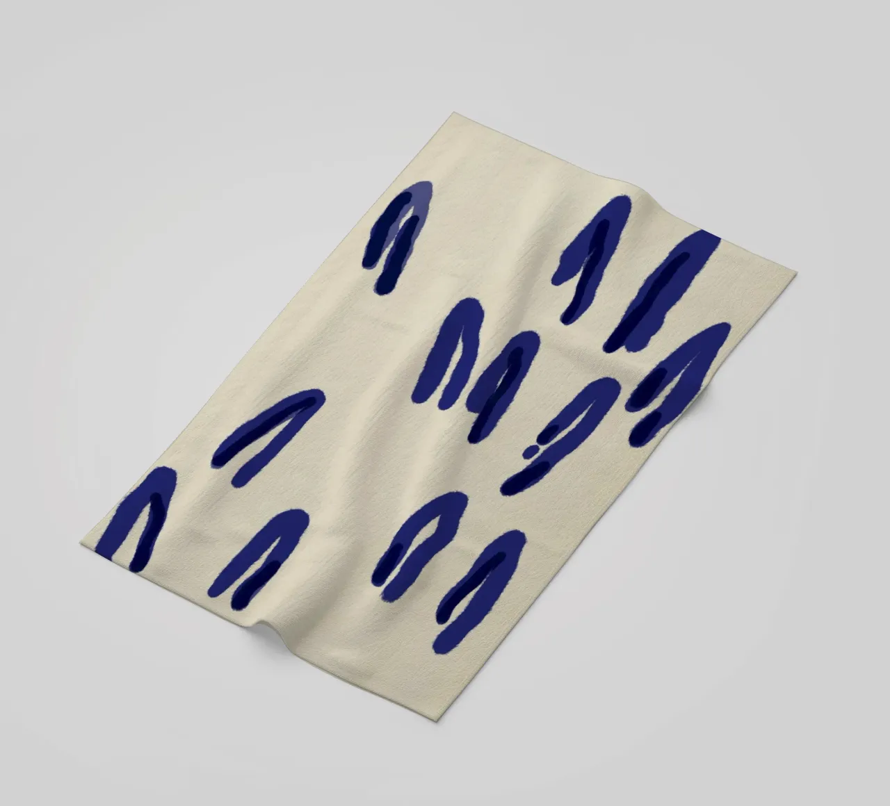 Blue ink abstract beach towel by Little Dean