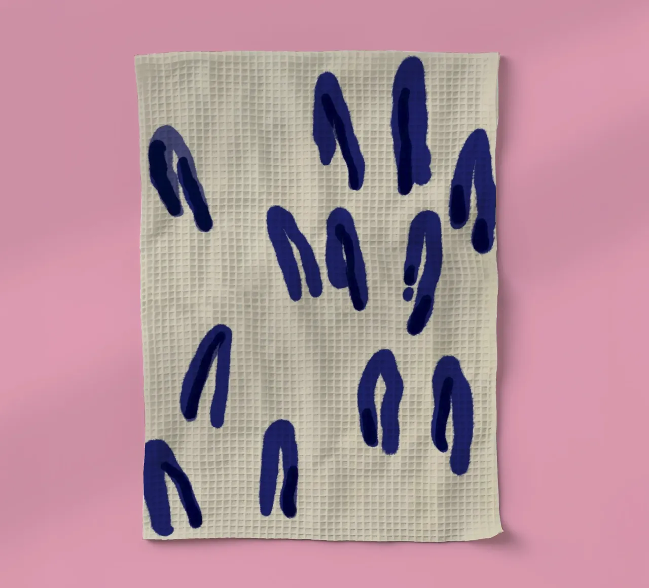 Astratto a inchiostro blu canovaccio da cucina da Little Dean