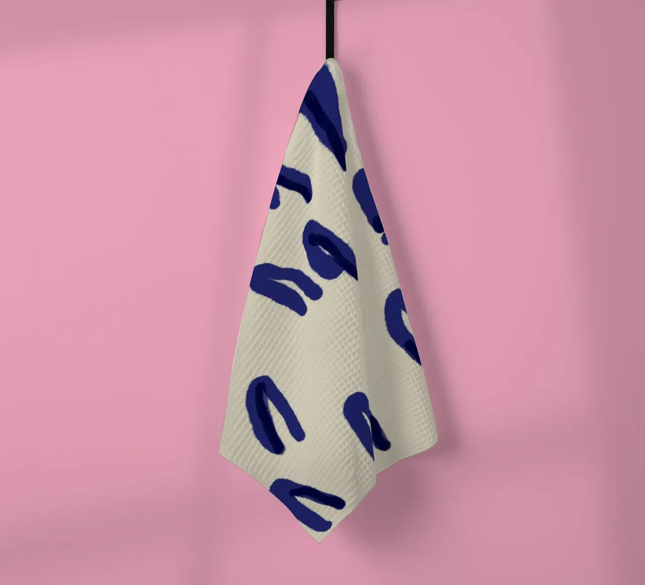 Astratto a inchiostro blu canovaccio da cucina da Little Dean