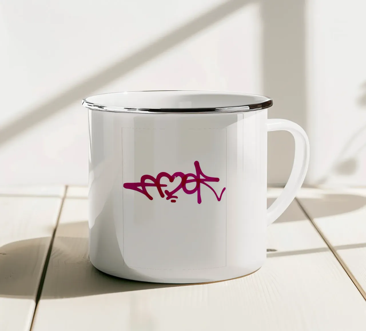 Graffiti Heartbeat tazza in smalto da ramosashop