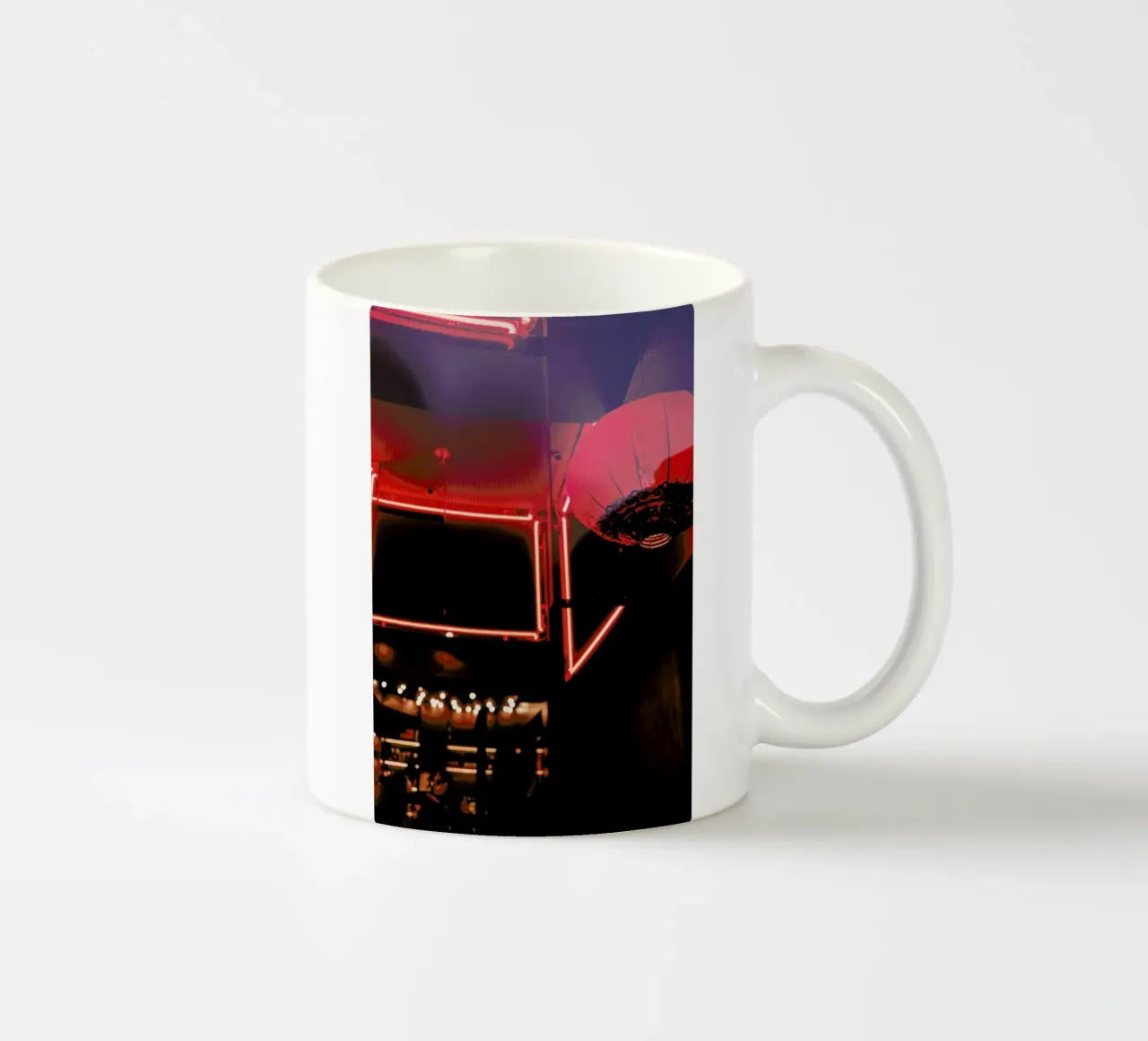 Red Streetlife ceramic mug by Sebastian Hilgetag