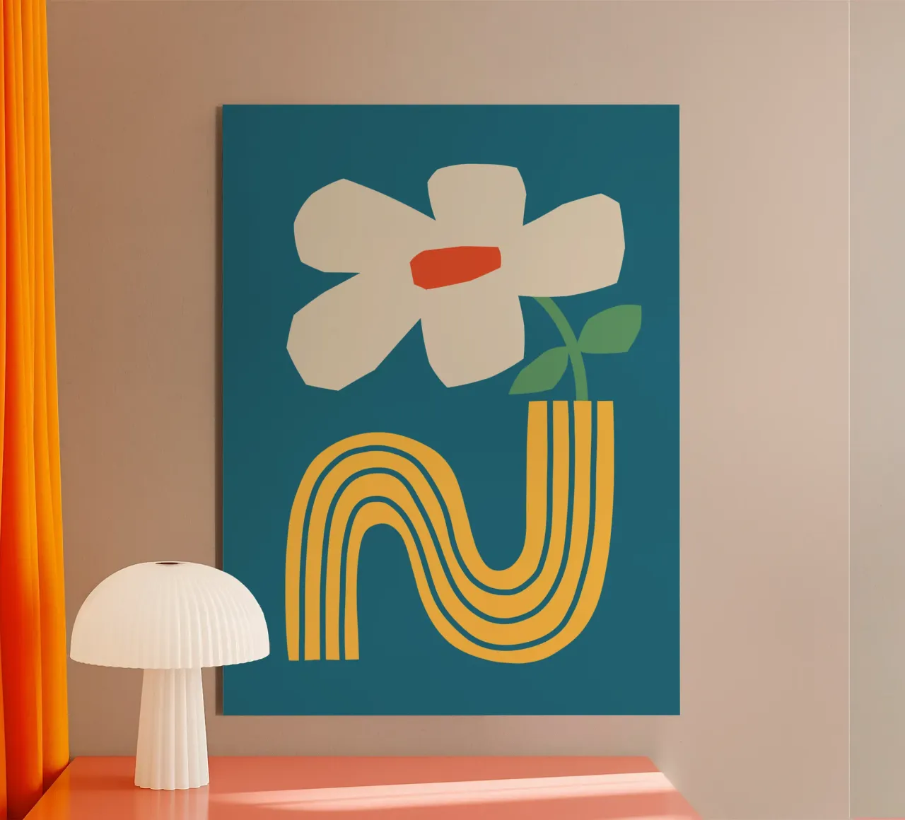 Abstract Yellow Vase Art Print Modern Geometric Minimalist aluminio dibond de THE MOTIVATED TYPE