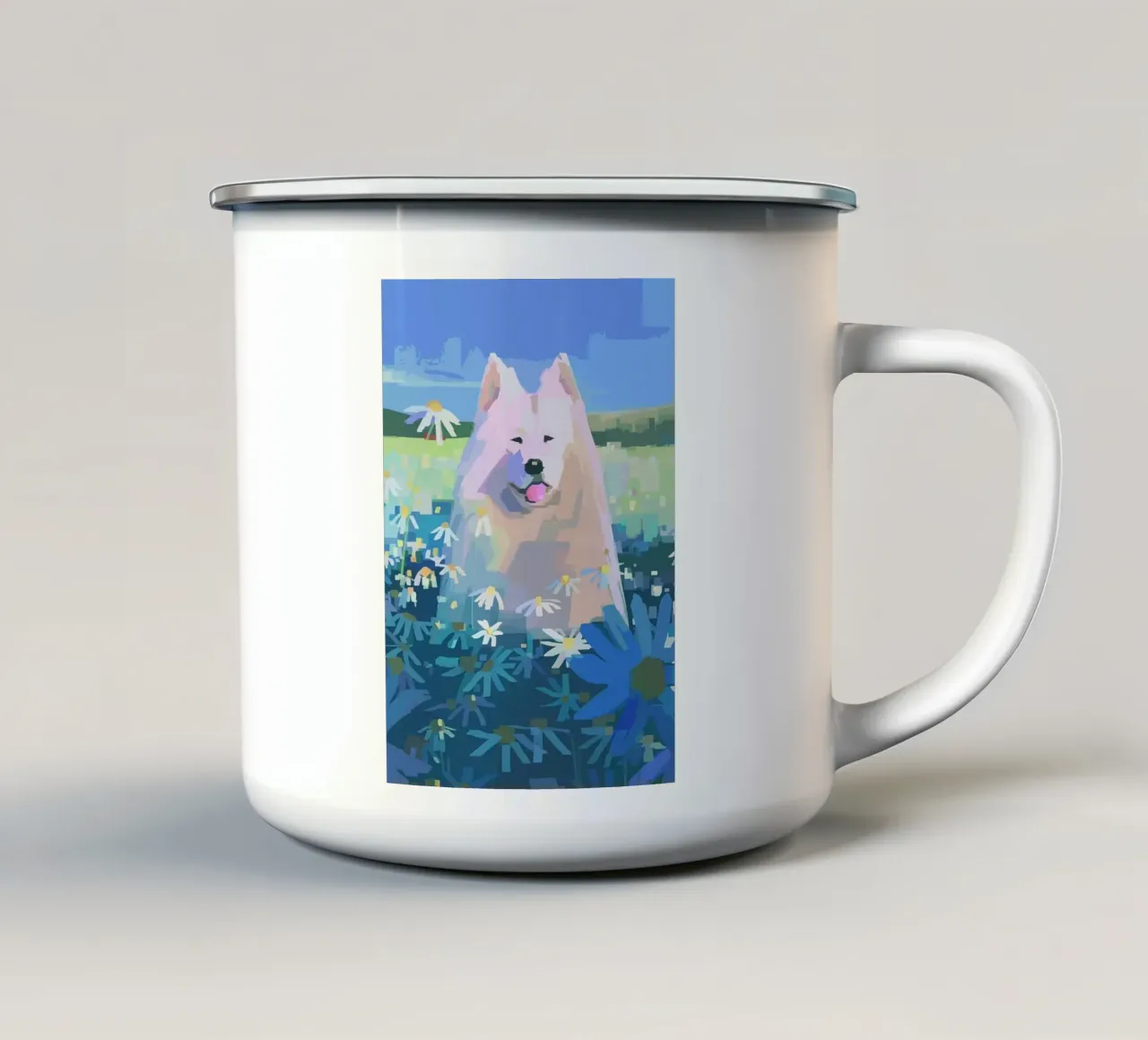cane tazza in smalto da Kevin Walters