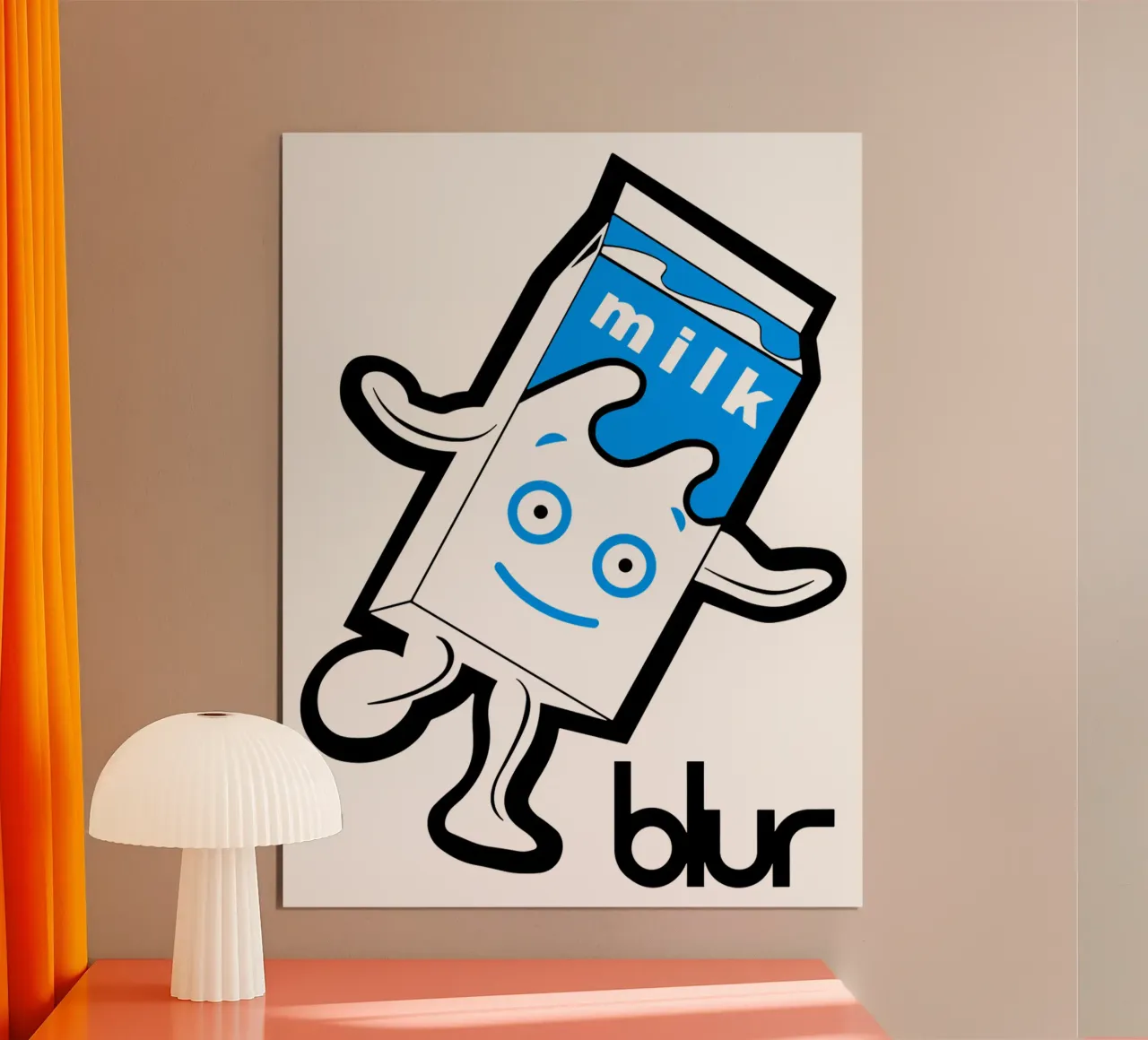 Latte Blur poster con telaio in legno da FKochStudio