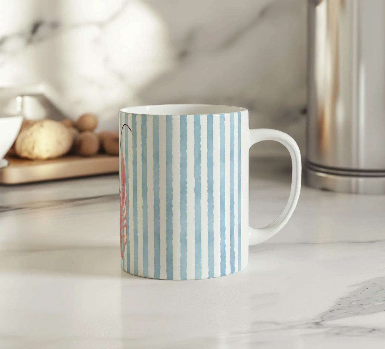 Chic nautico con un tocco di aragosta tazza in ceramica da cafelab