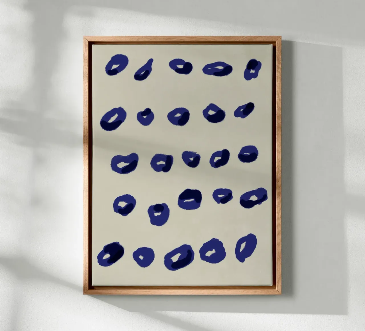 Kleine cirkels minimalistisch canvas met Baklijst van Little Dean
