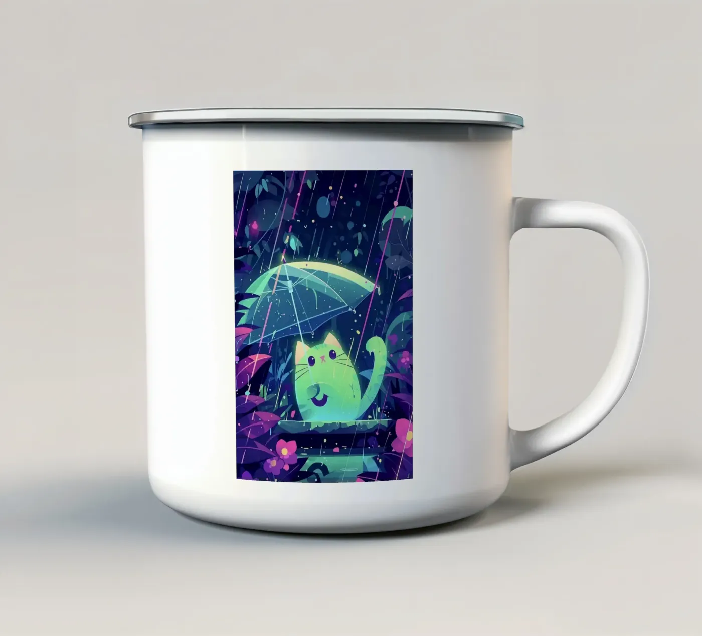 cat enamel mug by Kevin Walters