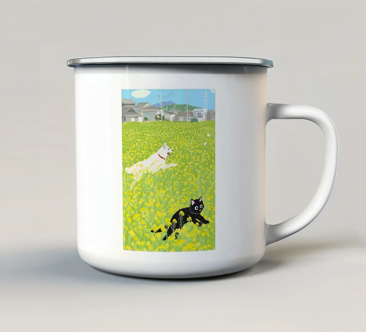 cani tazza in smalto da Kevin Walters