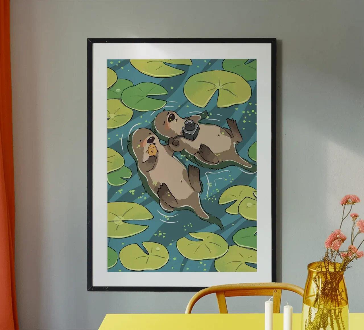 lontre poster con telaio in alluminio da Kevin Walters