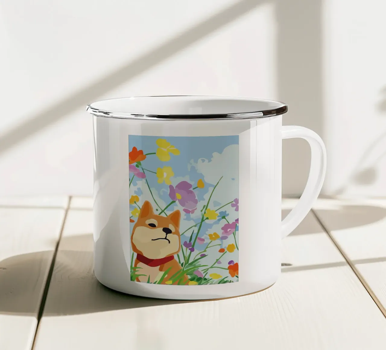 cane tazza in smalto da Kevin Walters
