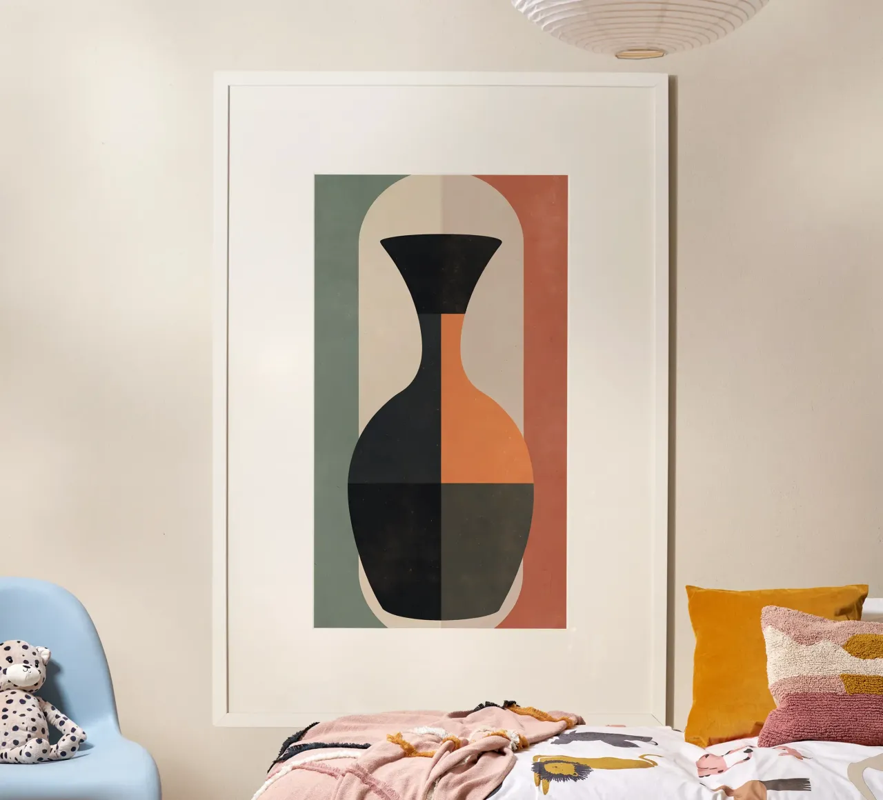 Vaso Abstrait - Art Moderne & Couleurs Douces poster con telaio in alluminio da Une Affaire de Filles