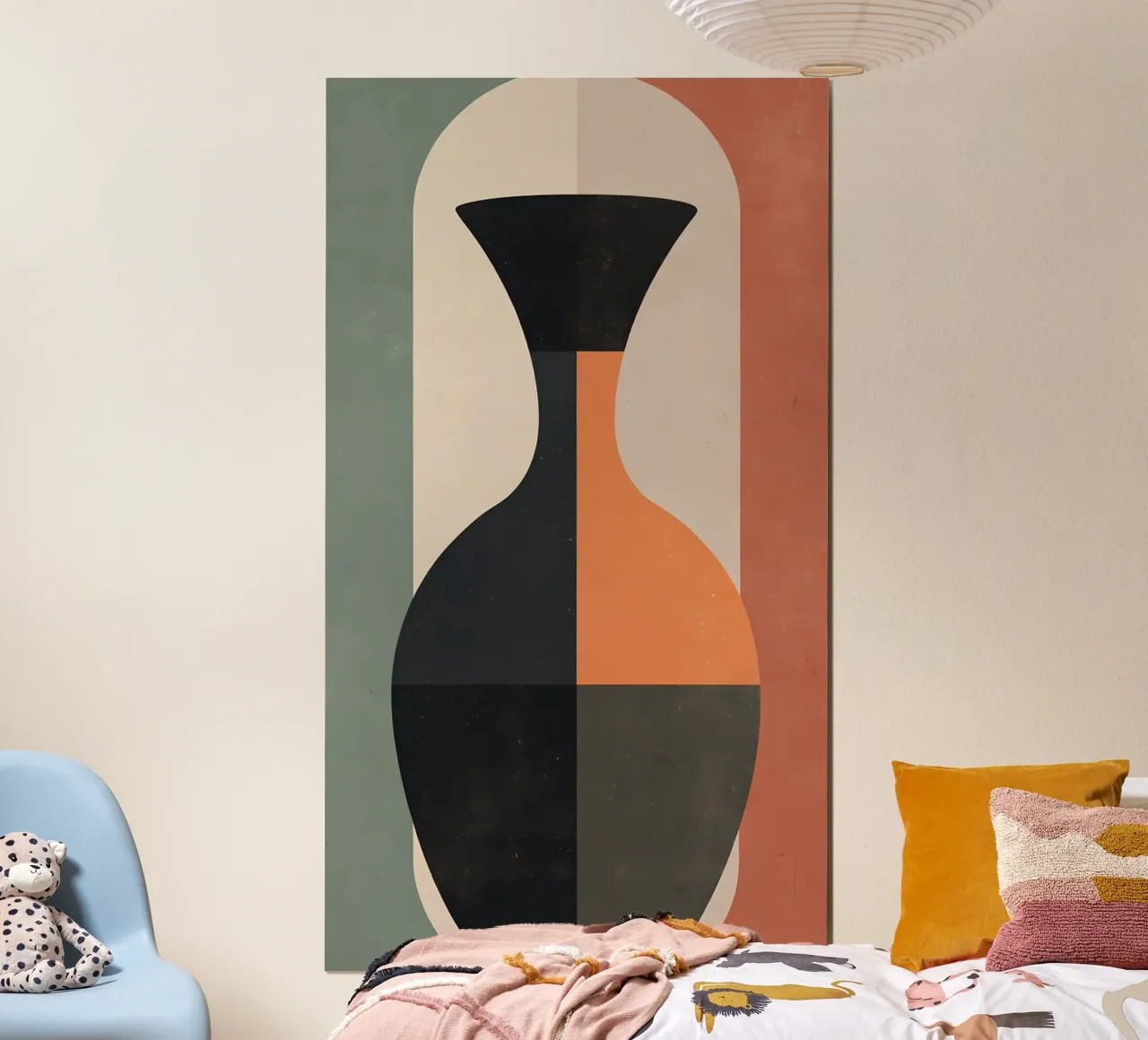 Vaso Abstrait - Art Moderne & Couleurs Douces poster con telaio in alluminio da Une Affaire de Filles