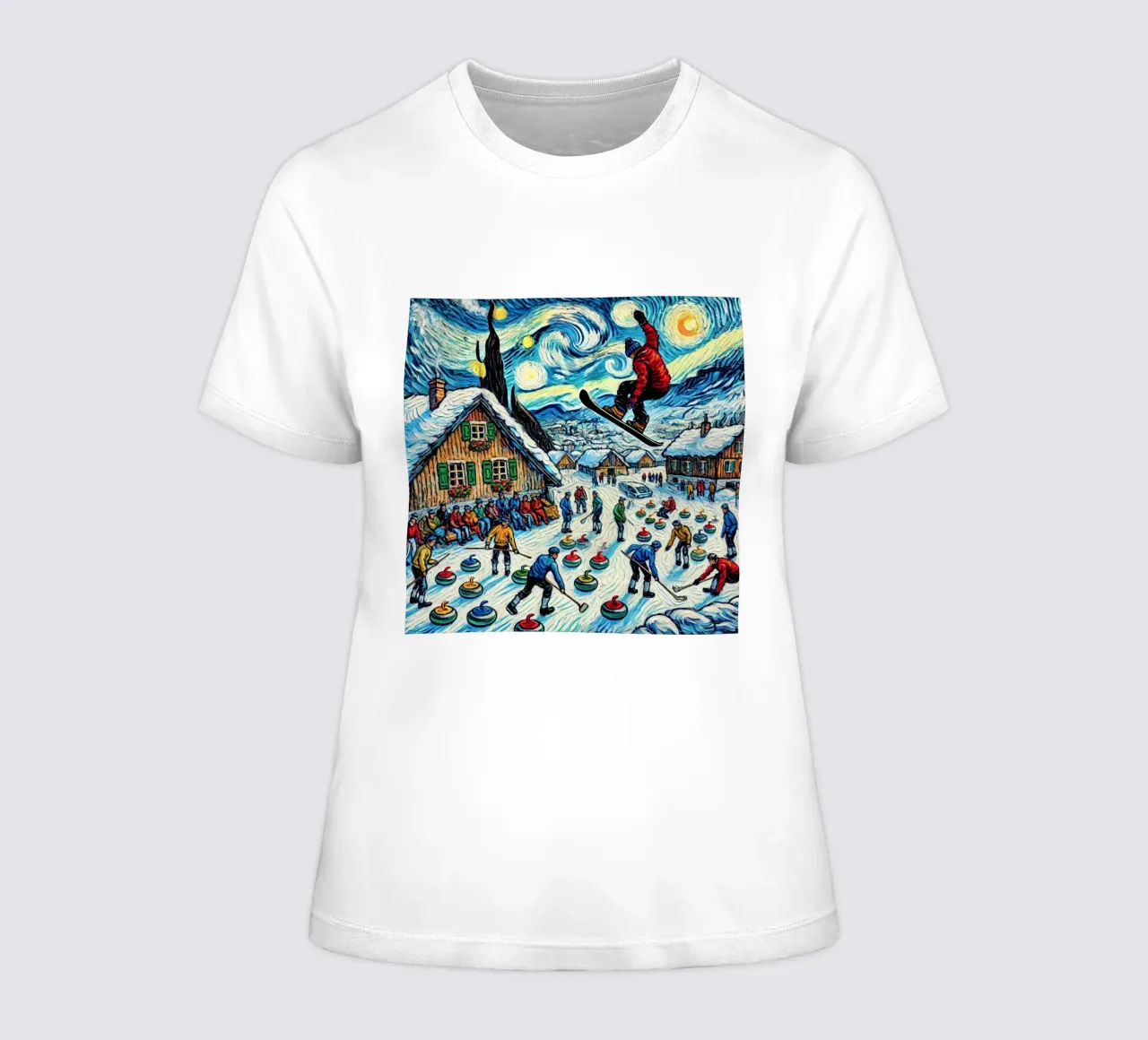 Alpine Curl the Ice t-shirt da donna da Vintage Van Gogh
