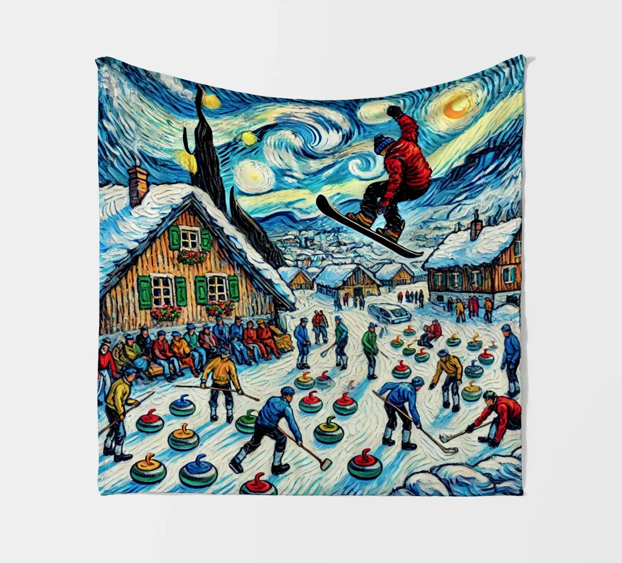 Alpine Curl the Ice coperta in pile da Vintage Van Gogh