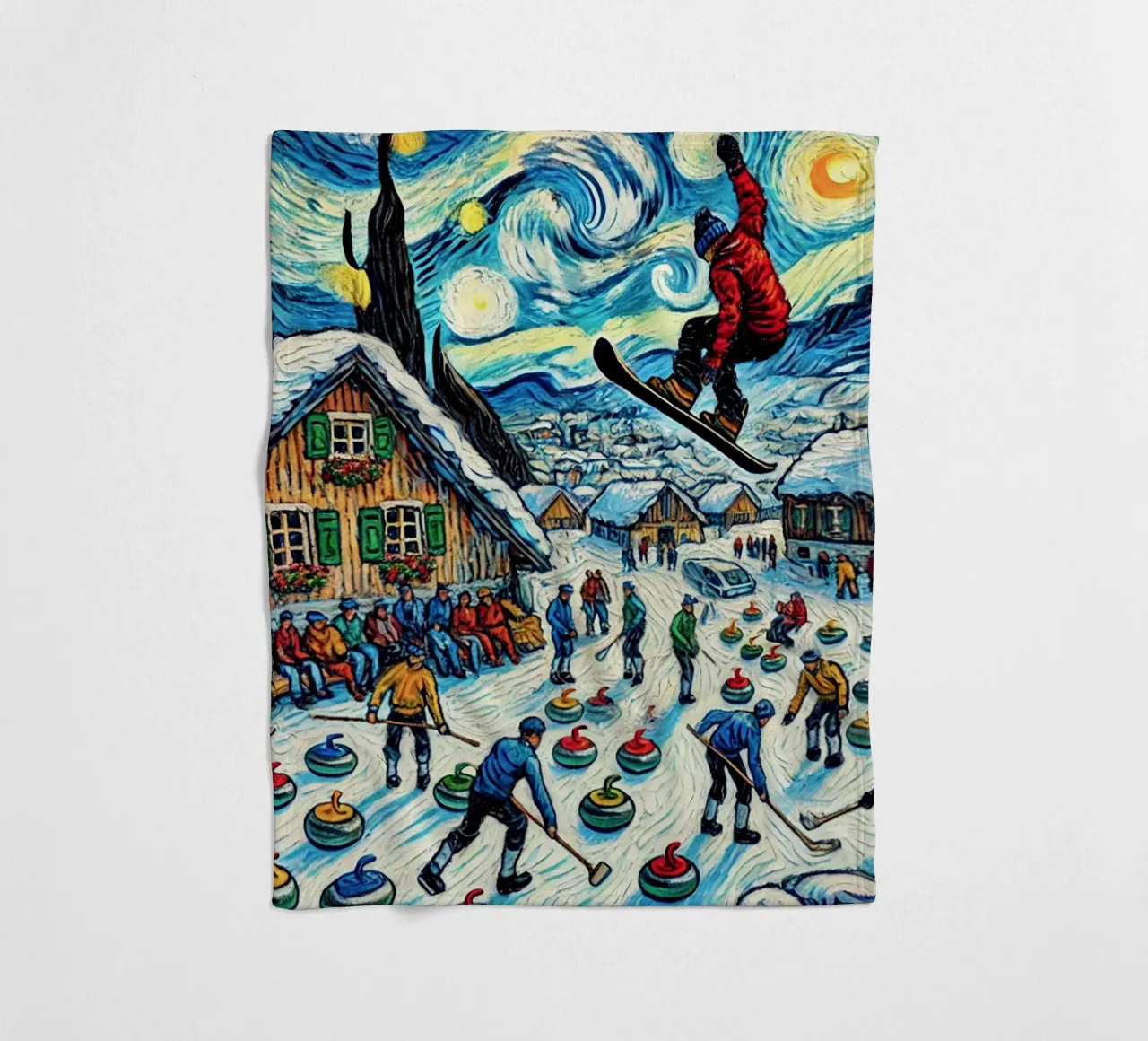 Alpine Curl the Ice coperta in pile da Vintage Van Gogh