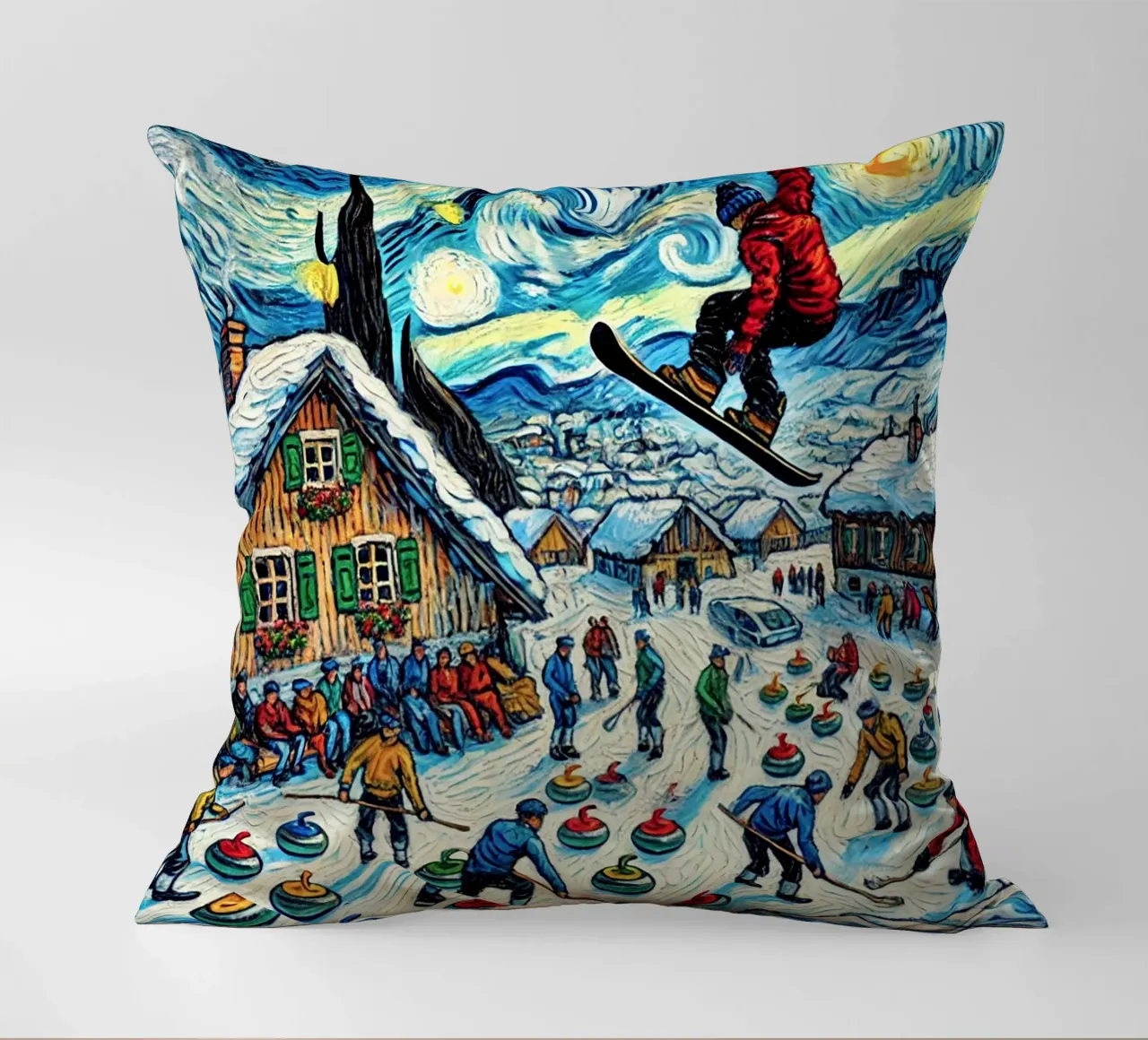 Alpine Curl the Ice cuscino da Vintage Van Gogh