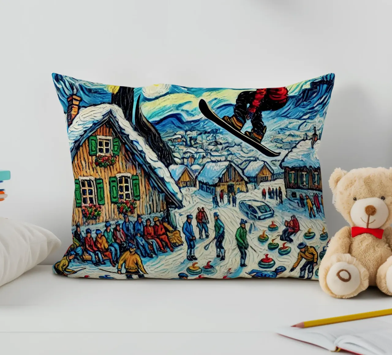 Alpine Curl the Ice cuscino da Vintage Van Gogh