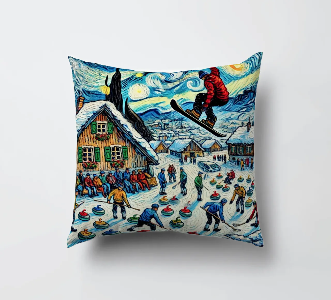 Alpine Curl the Ice cuscino da Vintage Van Gogh