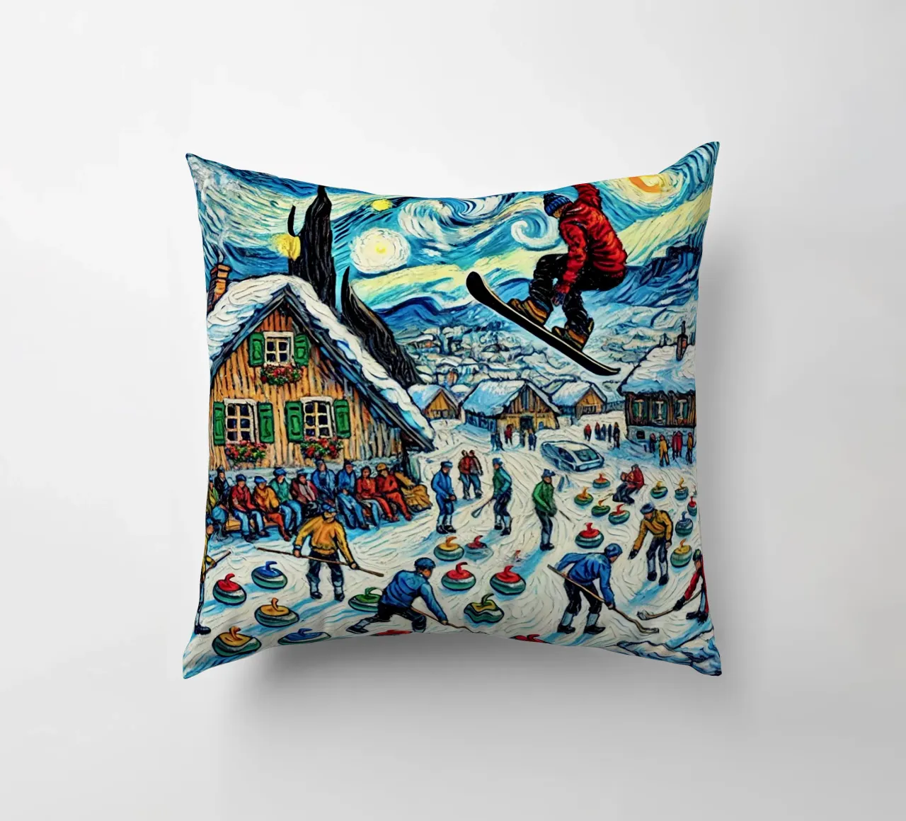 Alpine Curl the Ice cuscino da Vintage Van Gogh