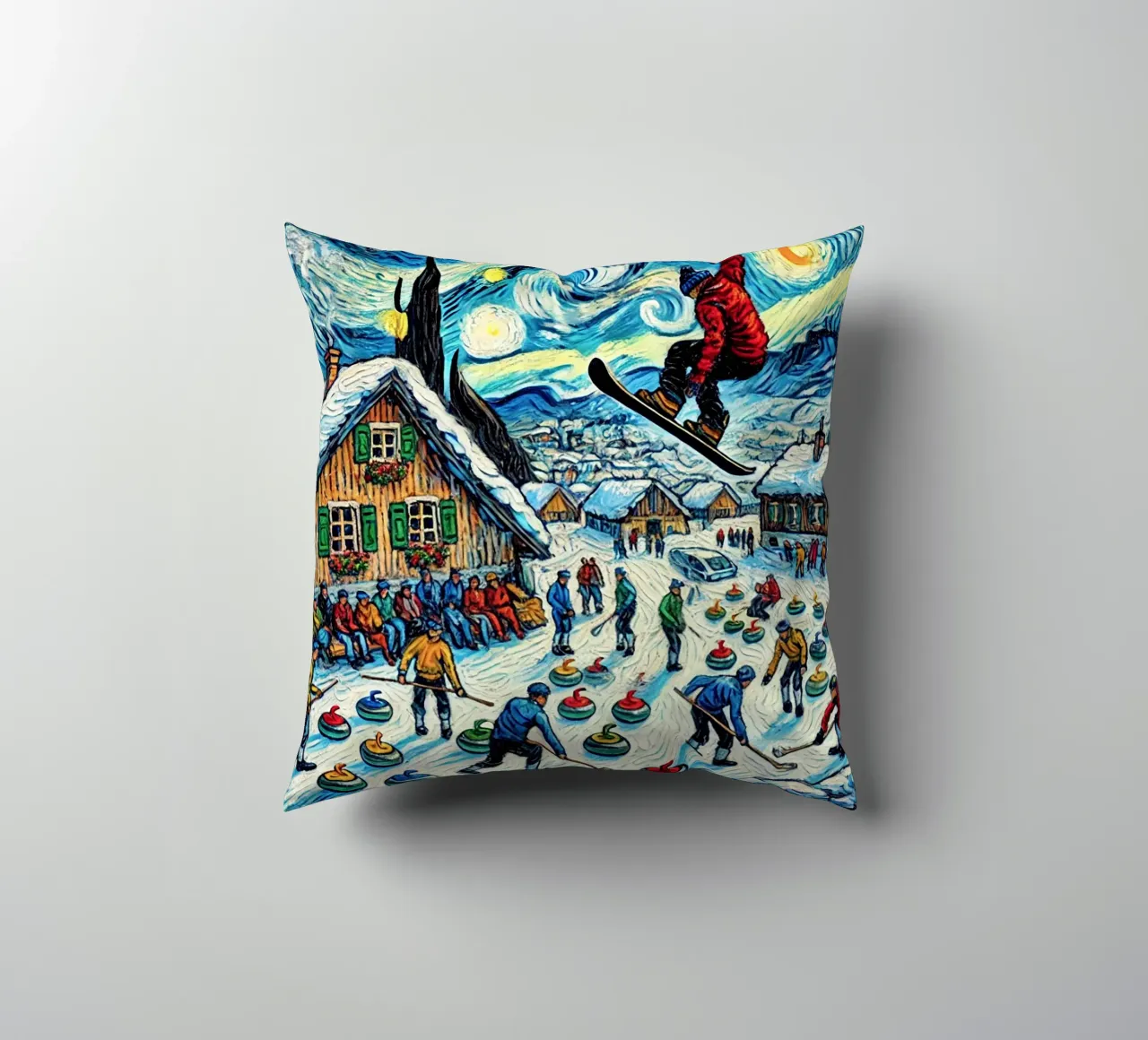 Alpine Curl the Ice cuscino da Vintage Van Gogh