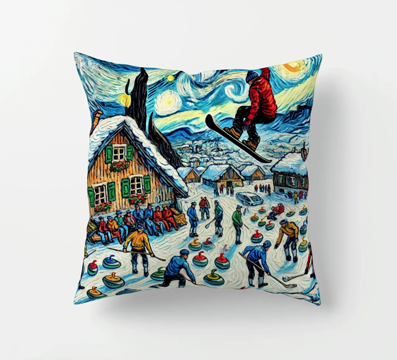 Alpine Curl the Ice cuscino da Vintage Van Gogh