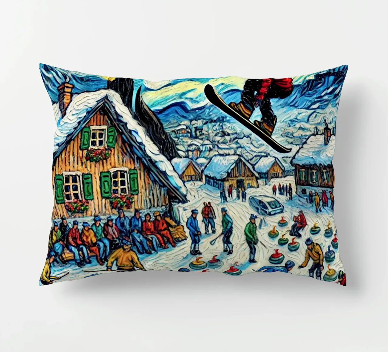 Alpine Curl the Ice cuscino da Vintage Van Gogh
