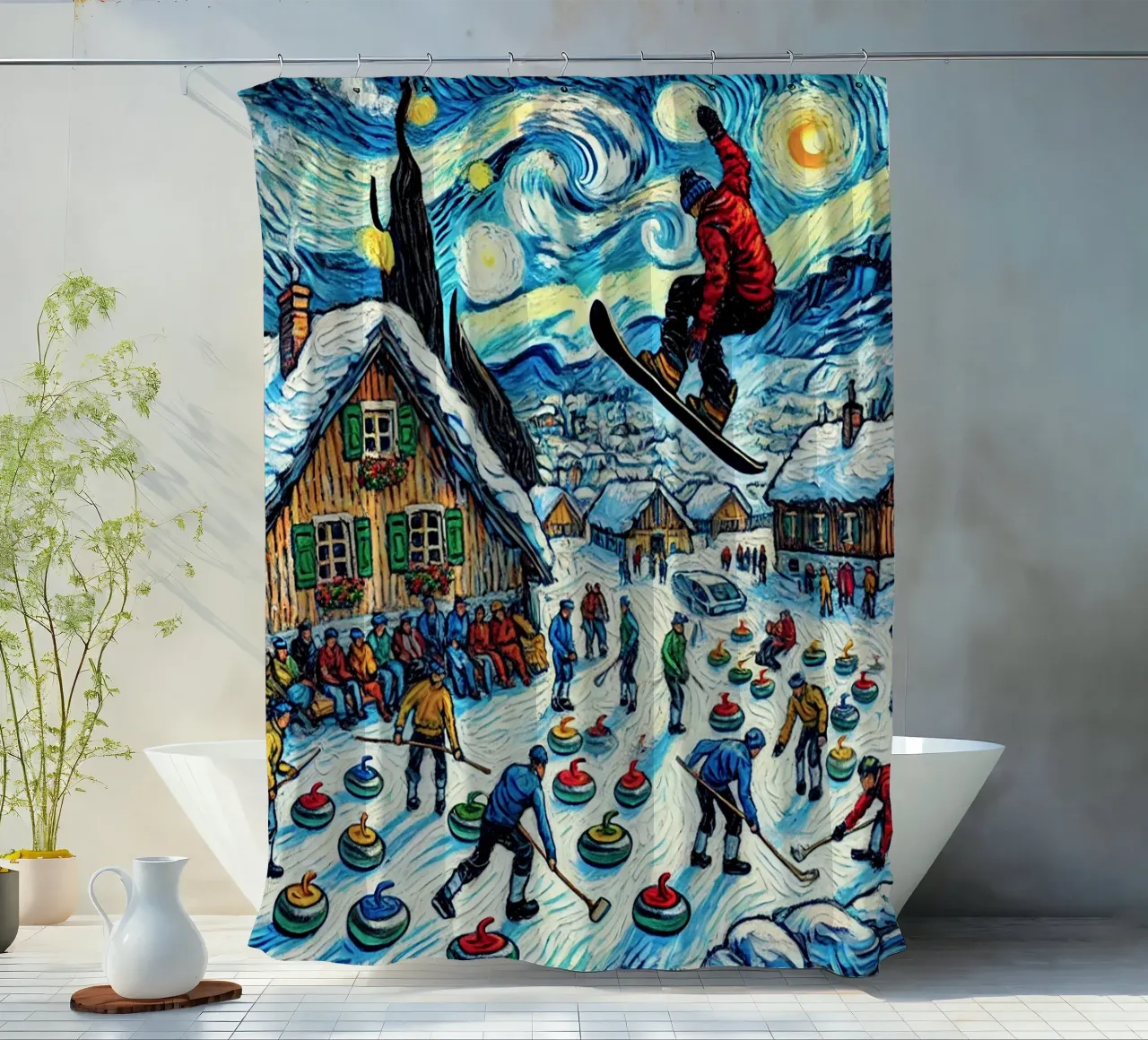 Alpine Curl the Ice tenda da doccia da Vintage Van Gogh