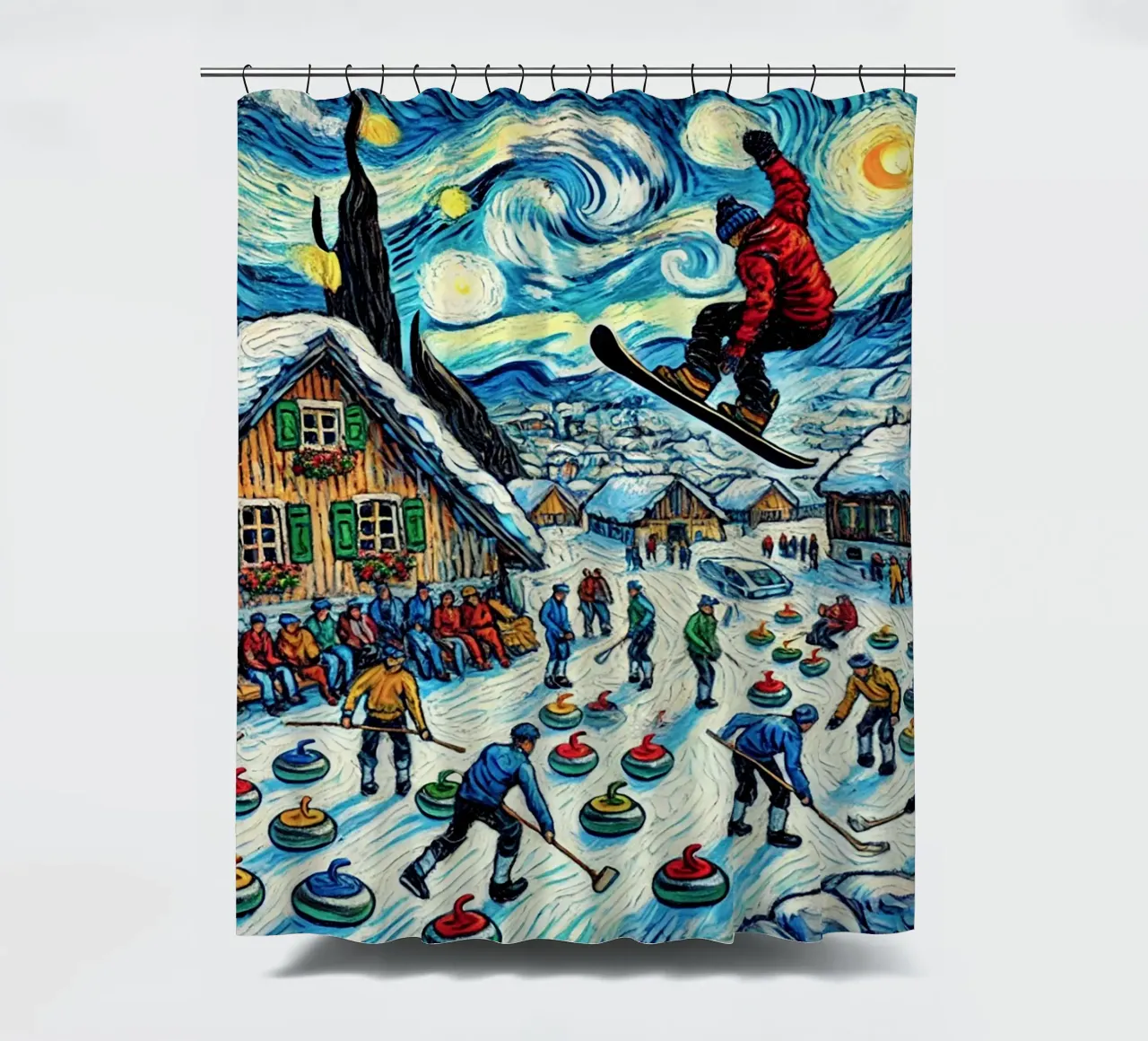 Alpine Curl the Ice tenda da doccia da Vintage Van Gogh