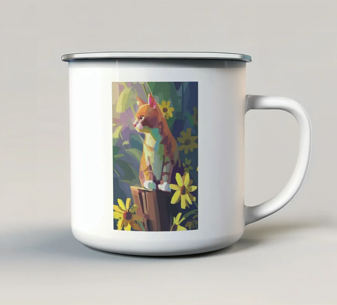 gatto tazza in smalto da Kevin Walters