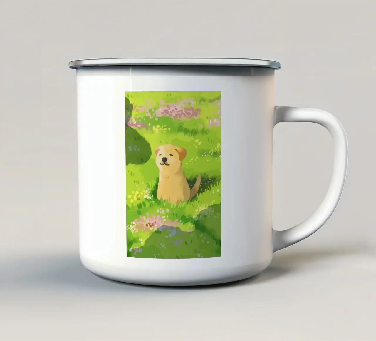 cane tazza in smalto da Kevin Walters
