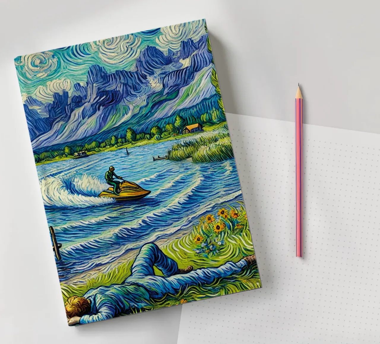 Alpine Lake notebook by Vintage Van Gogh