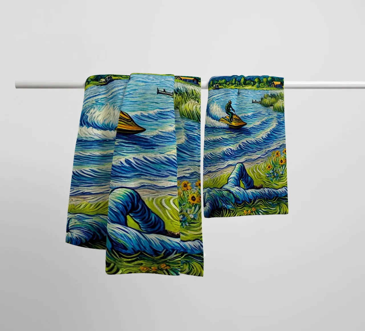 Alpine Lake asciugamano da bagno da Vintage Van Gogh
