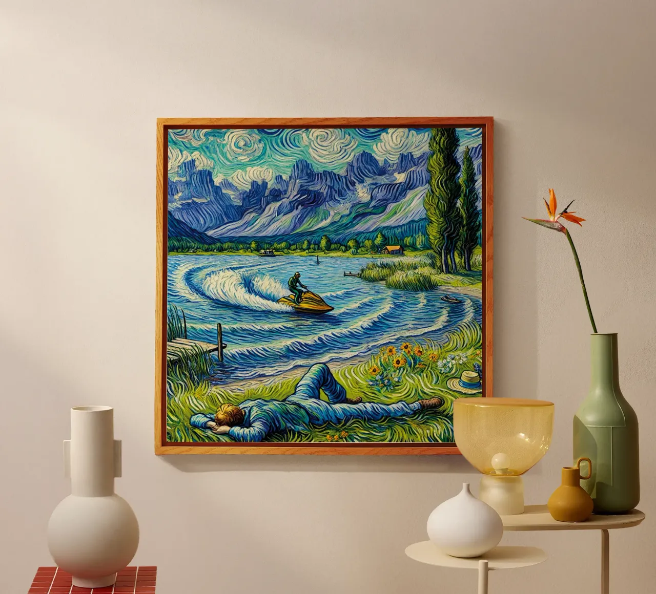 Alpine Lake acrylic glass by Vintage Van Gogh