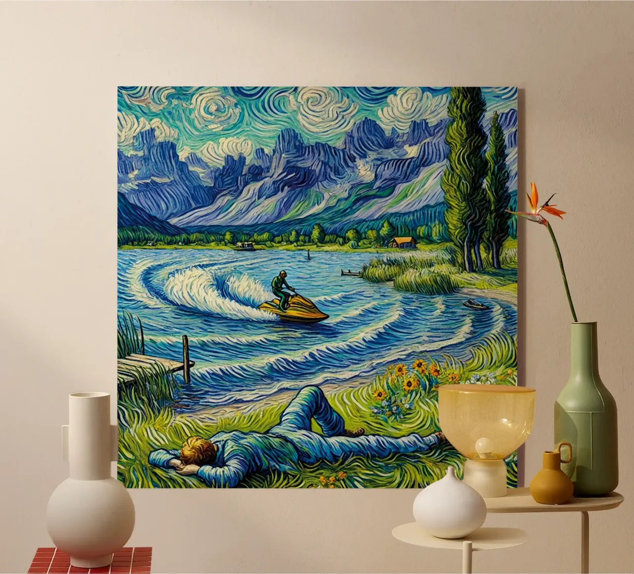 Alpine Lake acrylic glass by Vintage Van Gogh