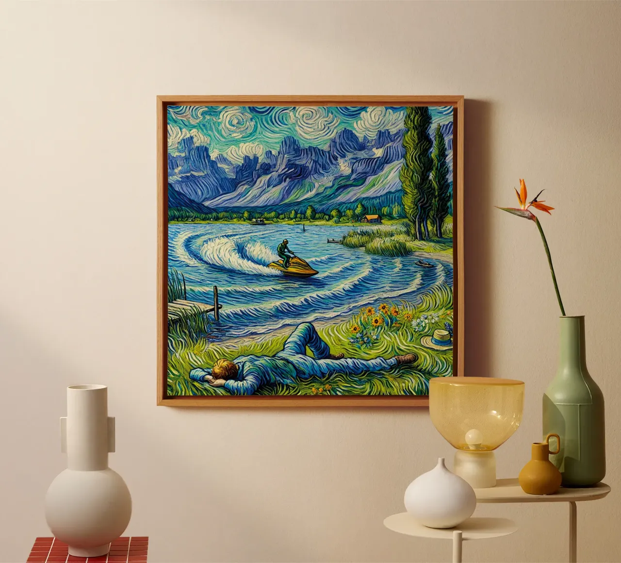 Alpine Lake tela con Cornice a cassetta da Vintage Van Gogh