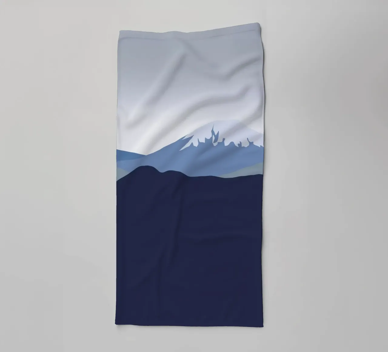 Snow mountain from afar towel by Little Dean